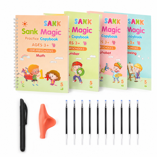 Reusable Magic Practice Copybook | Loved by Parents | 4 Book + 10 Refill